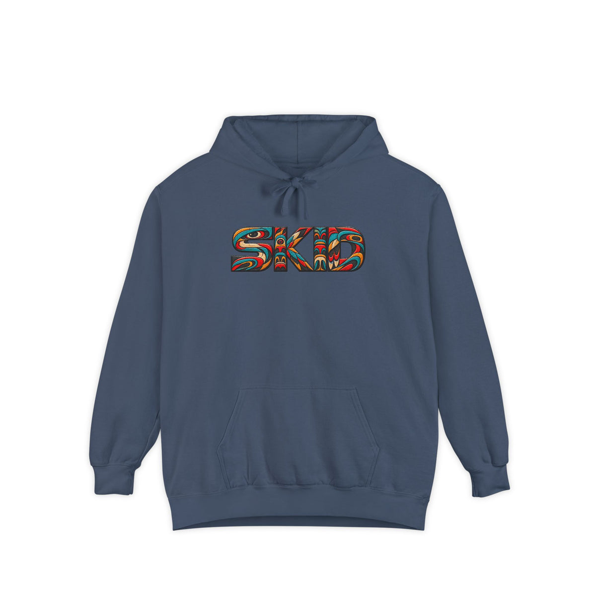 SKID "JEEP Lineage TOTEM" Graphic Hoodie — Pacific Northwest inspired Colorful Pattern Logo Sweatshirt