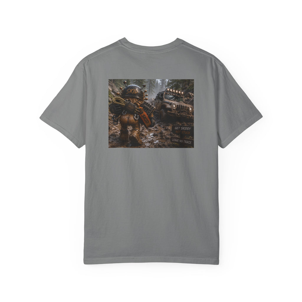 Off-Road Adventure T-Shirt — "SKID" Graphic Tee with Jeep & Forest Scene