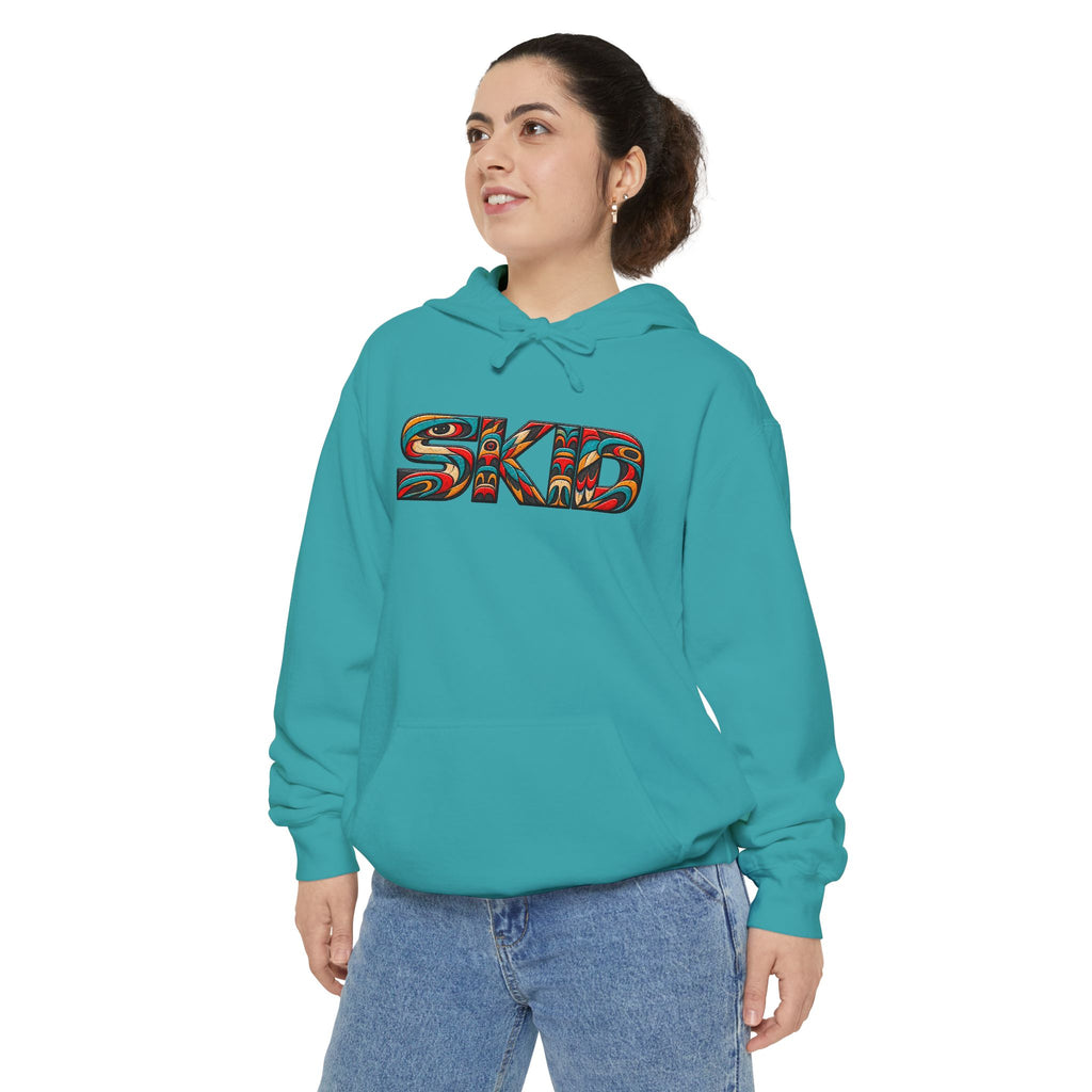 SKID "JEEP Lineage TOTEM" Graphic Hoodie — Pacific Northwest inspired Colorful Pattern Logo Sweatshirt