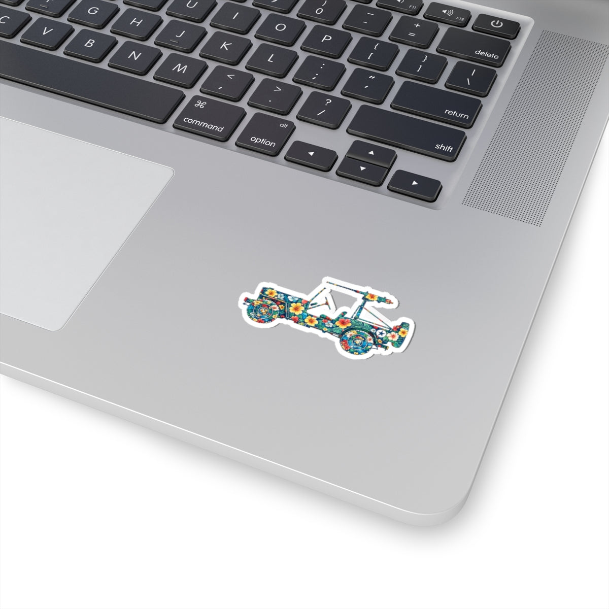 Floral Jeep Sticker — Tropical Hibiscus Kiss-Cut Decal