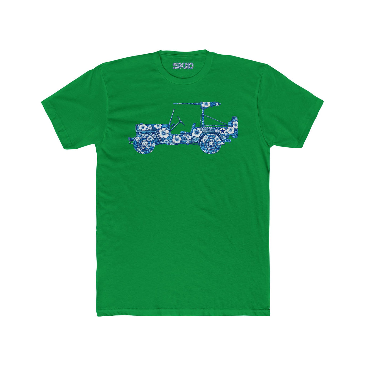 Floral Jeep Graphic Tee – Blue Flower Off-Road Truck T-Shirt