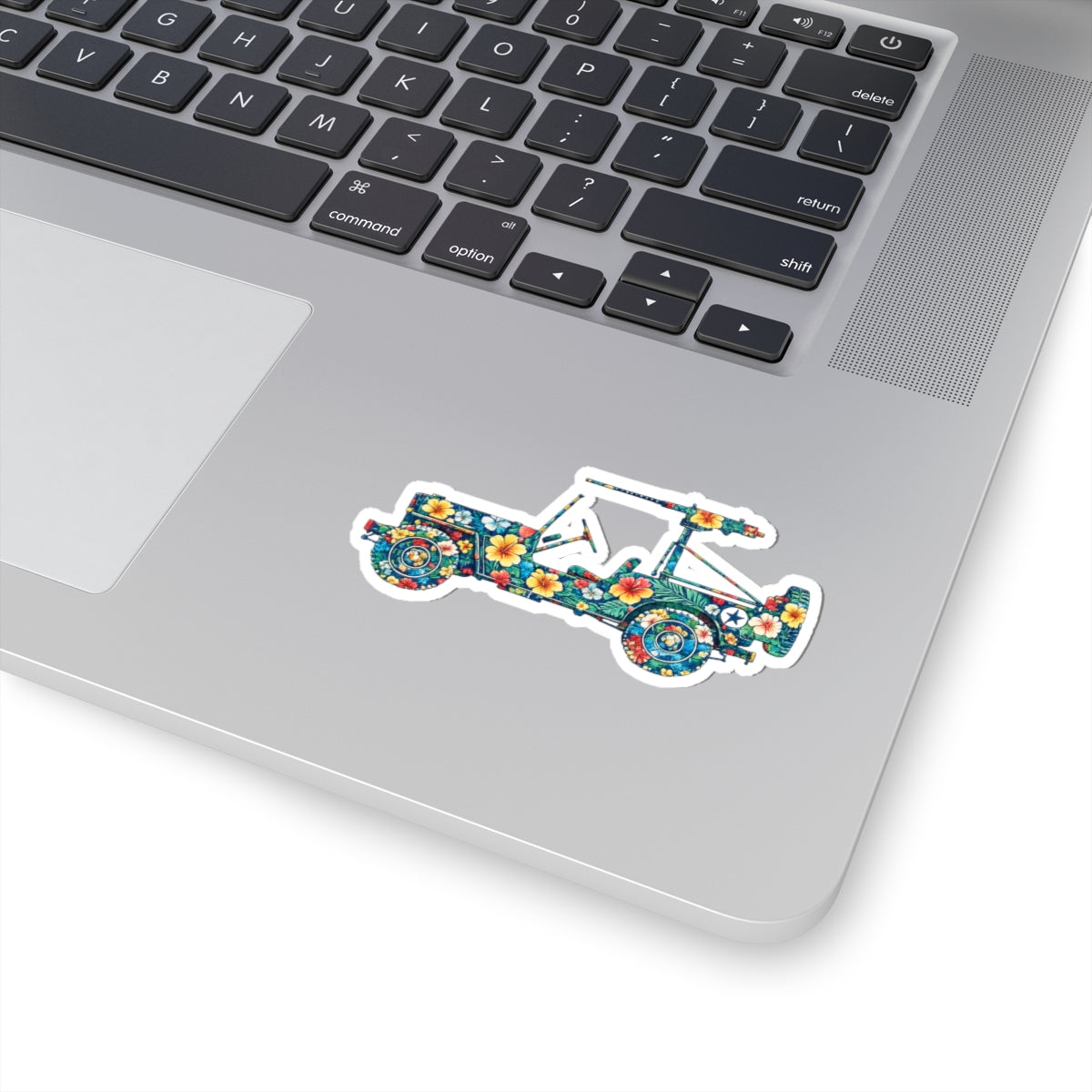 Floral Jeep Sticker — Tropical Hibiscus Kiss-Cut Decal