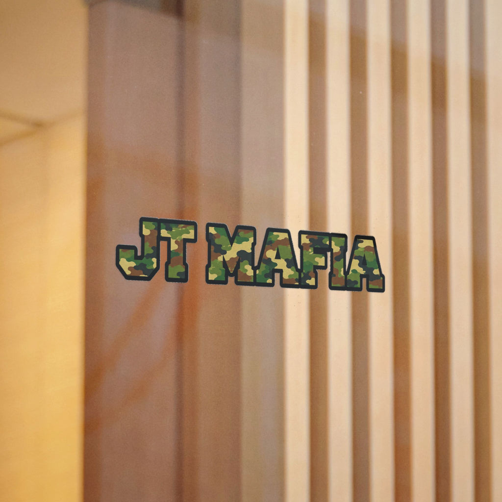 Camouflage "JT MAFIA" Vinyl Sticker — UV DTF Durable Decal