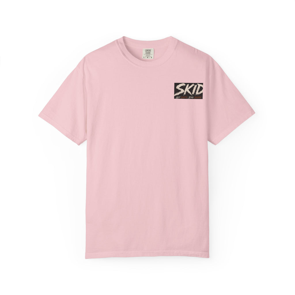 Off-Road Adventure T-Shirt — "SKID" Graphic Tee with Jeep & Forest Scene