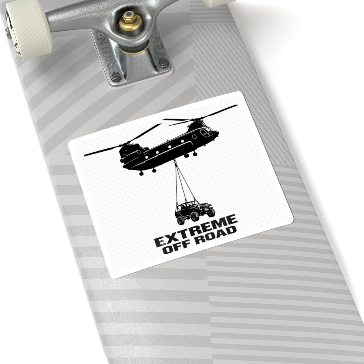 Extreme Off Road Sticker Black/White — Helicopter Airlift Jeep Kiss-Cut Decal