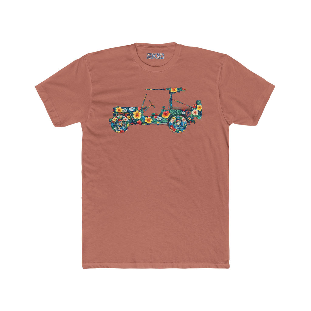 Floral Jeep Graphic Tee — Vintage Flower Truck T-Shirt