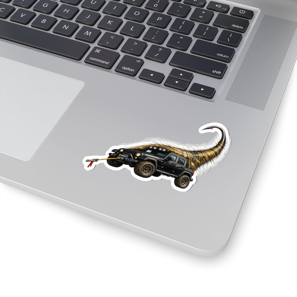 Jeep Wrangler "PRETTY FLY" Sticker — Off-Road Black and Gold Tail Kiss-Cut Sticker