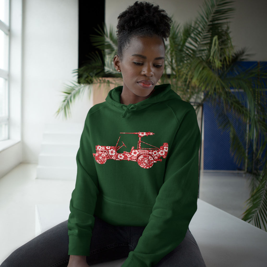 Floral Jeep Hoodie — Red Flower Off‑Road Graphic Pullover