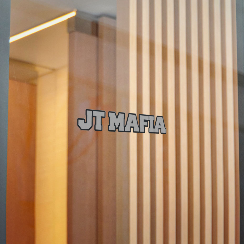 JT MAFIA GREY-Vinyl Sticker — Bold Retro Lettering UV DTF Decal