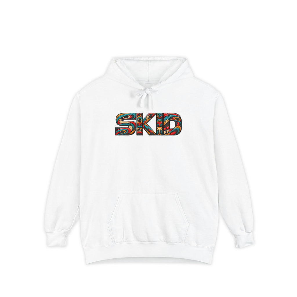 SKID "JEEP Lineage TOTEM" Graphic Hoodie — Pacific Northwest inspired Colorful Pattern Logo Sweatshirt