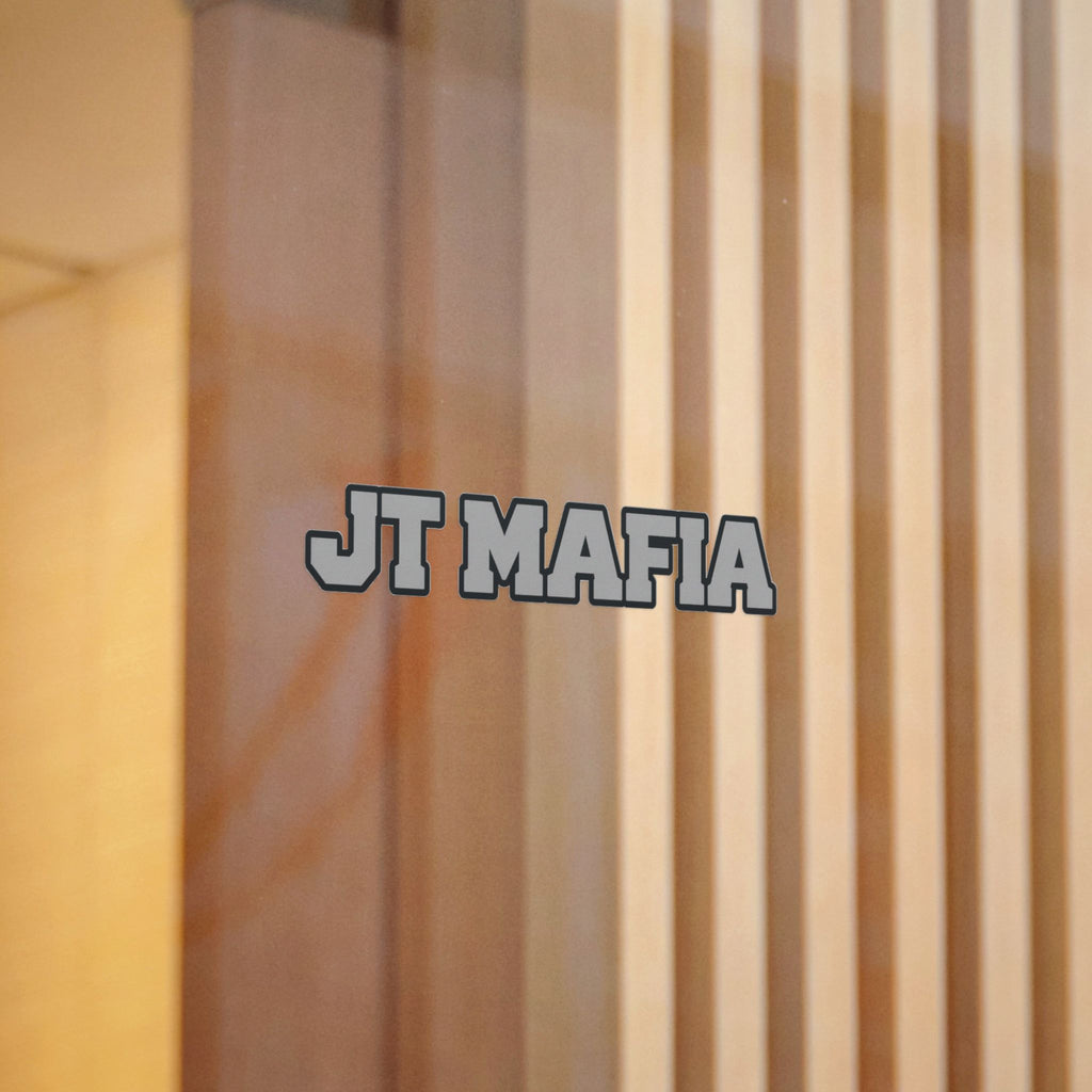 JT MAFIA GREY-Vinyl Sticker — Bold Retro Lettering UV DTF Decal