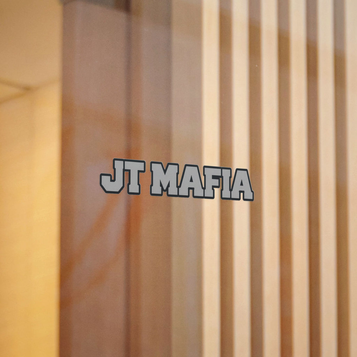 JT MAFIA GREY-Vinyl Sticker — Bold Retro Lettering UV DTF Decal