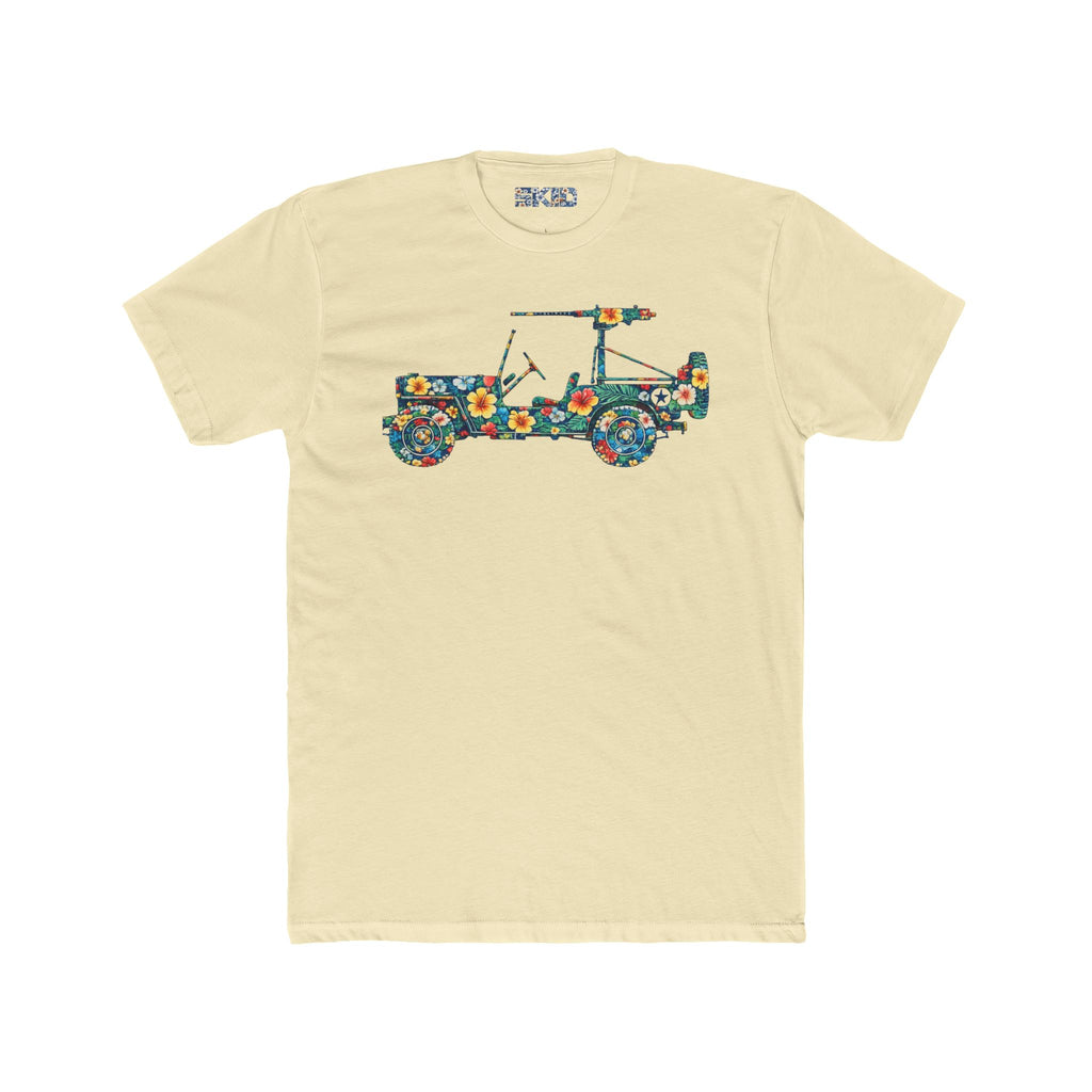 Floral Jeep Graphic Tee — Vintage Flower Truck T-Shirt