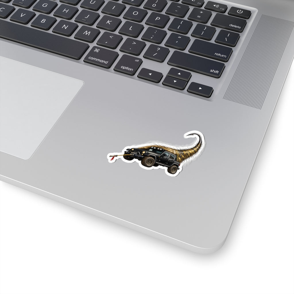 Jeep Wrangler "PRETTY FLY" Sticker — Off-Road Black and Gold Tail Kiss-Cut Sticker