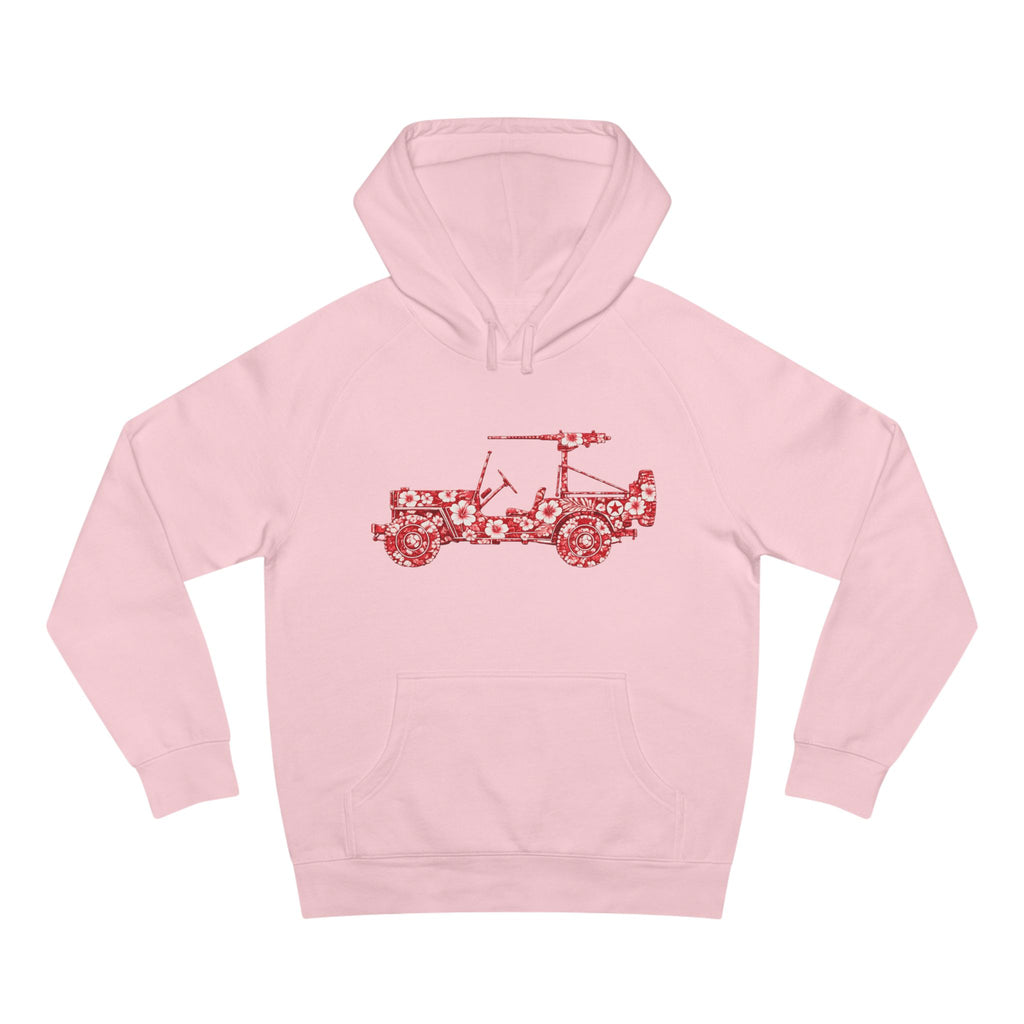 Floral Jeep Hoodie — Red Flower Off‑Road Graphic Pullover
