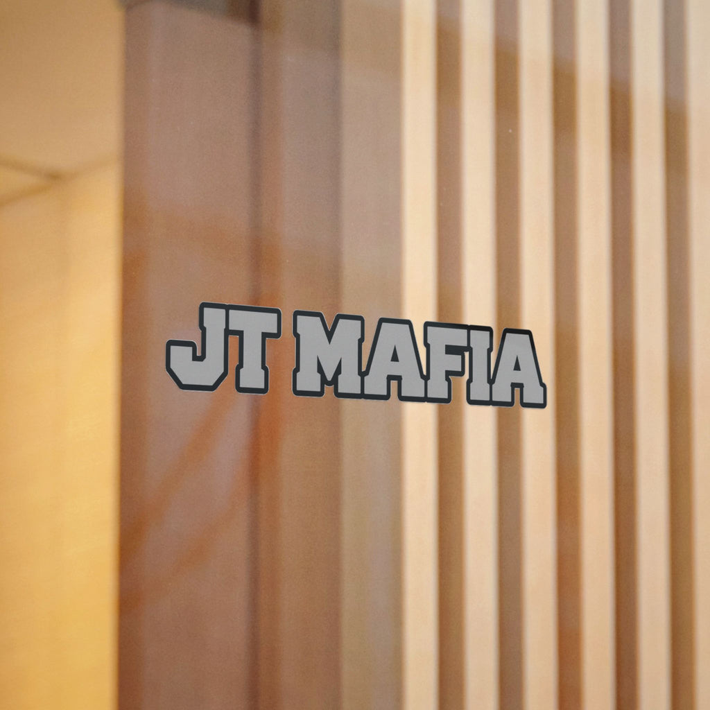 JT MAFIA GREY-Vinyl Sticker — Bold Retro Lettering UV DTF Decal