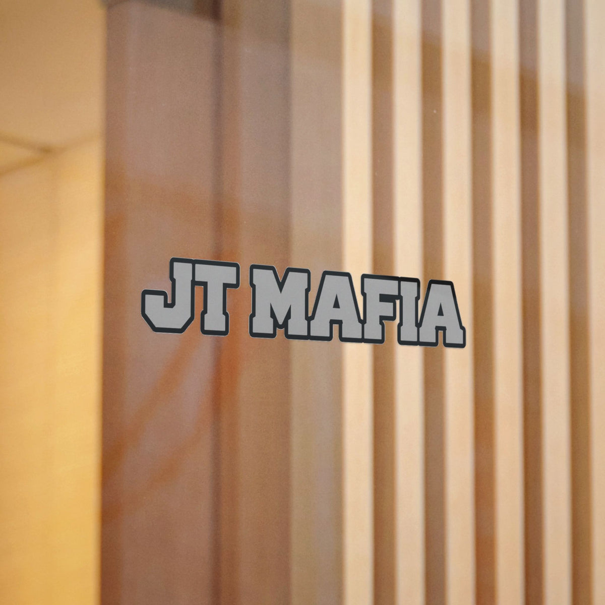 JT MAFIA GREY-Vinyl Sticker — Bold Retro Lettering UV DTF Decal