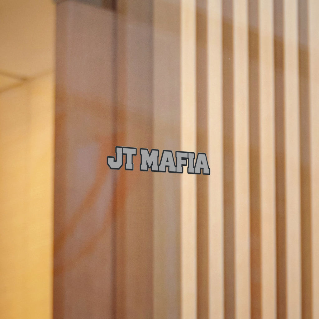 JT MAFIA GREY-Vinyl Sticker — Bold Retro Lettering UV DTF Decal