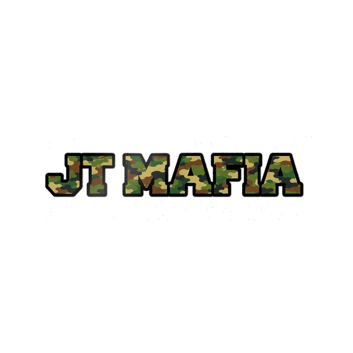 Camouflage "JT MAFIA" Vinyl Sticker — UV DTF Durable Decal