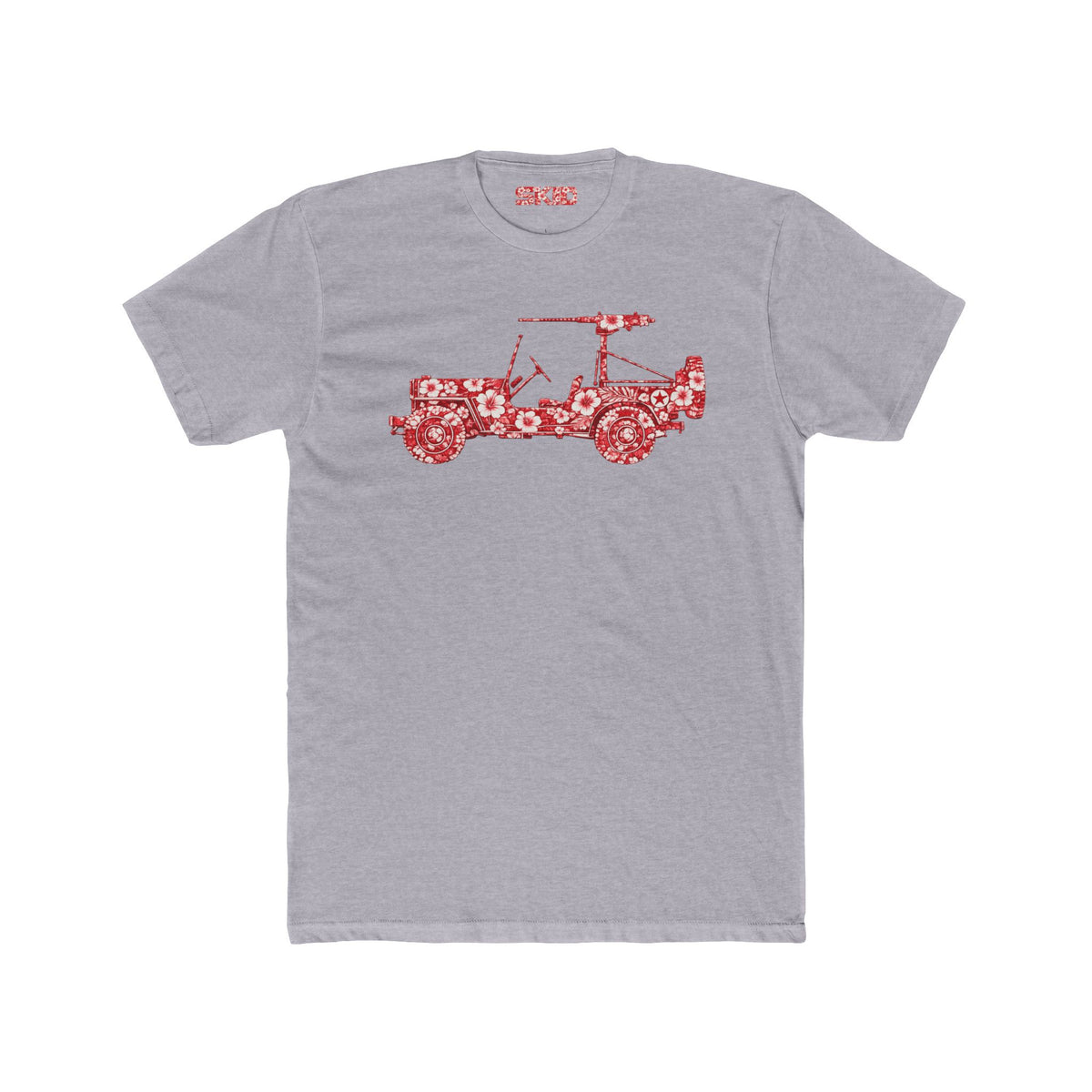 Floral Jeep Graphic Tee - Red Hawaiian Cruiser T-Shirt