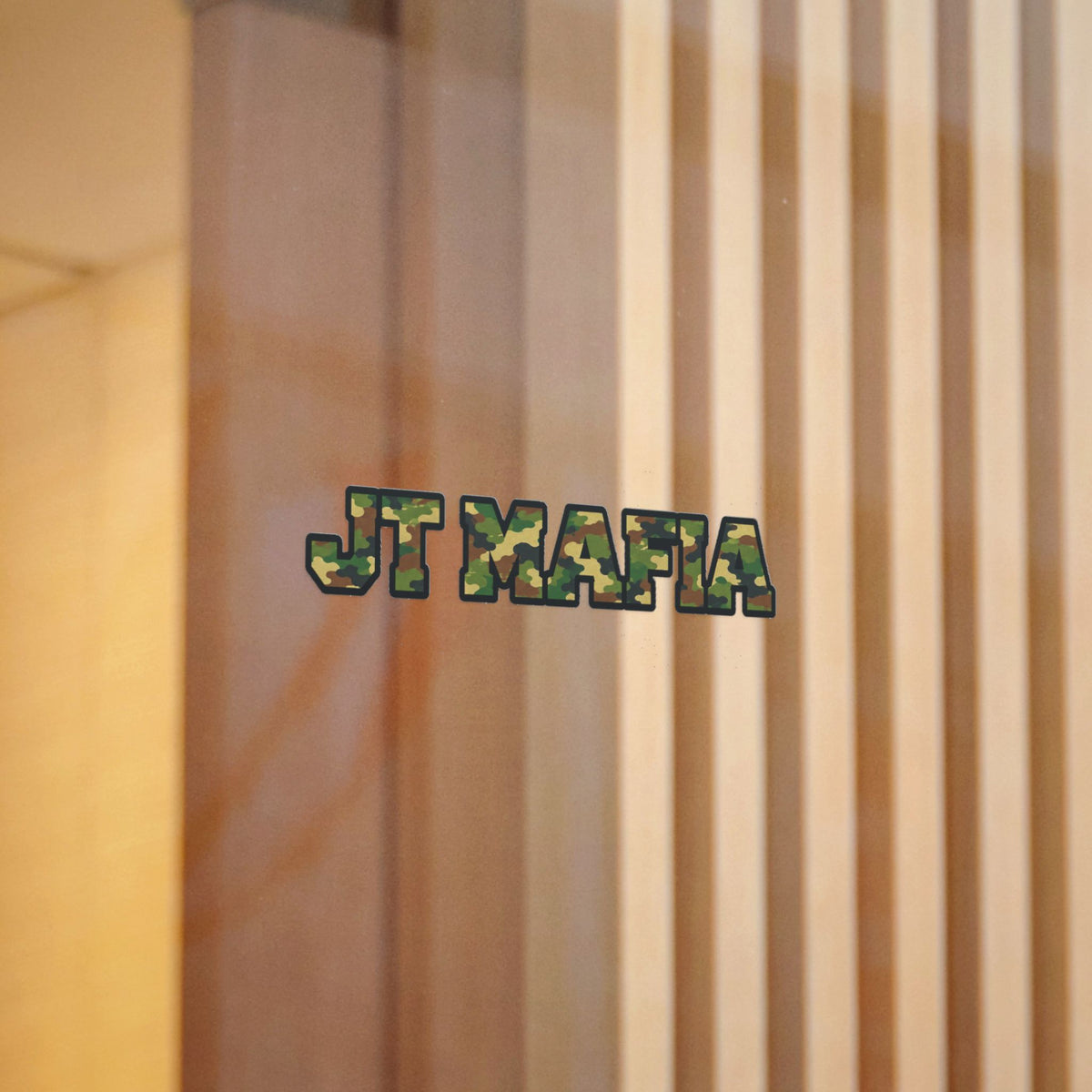 Camouflage "JT MAFIA" Vinyl Sticker — UV DTF Durable Decal
