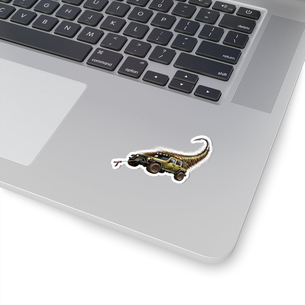 Jeep Wrangler "PRETTY FLY" Sticker — Off-Road Hook & Winch Green/Brown Kiss-Cut Decal