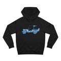 Floral Jeep Hoodie — Blue Floral Off-Road Vehicle Sweatshirt
