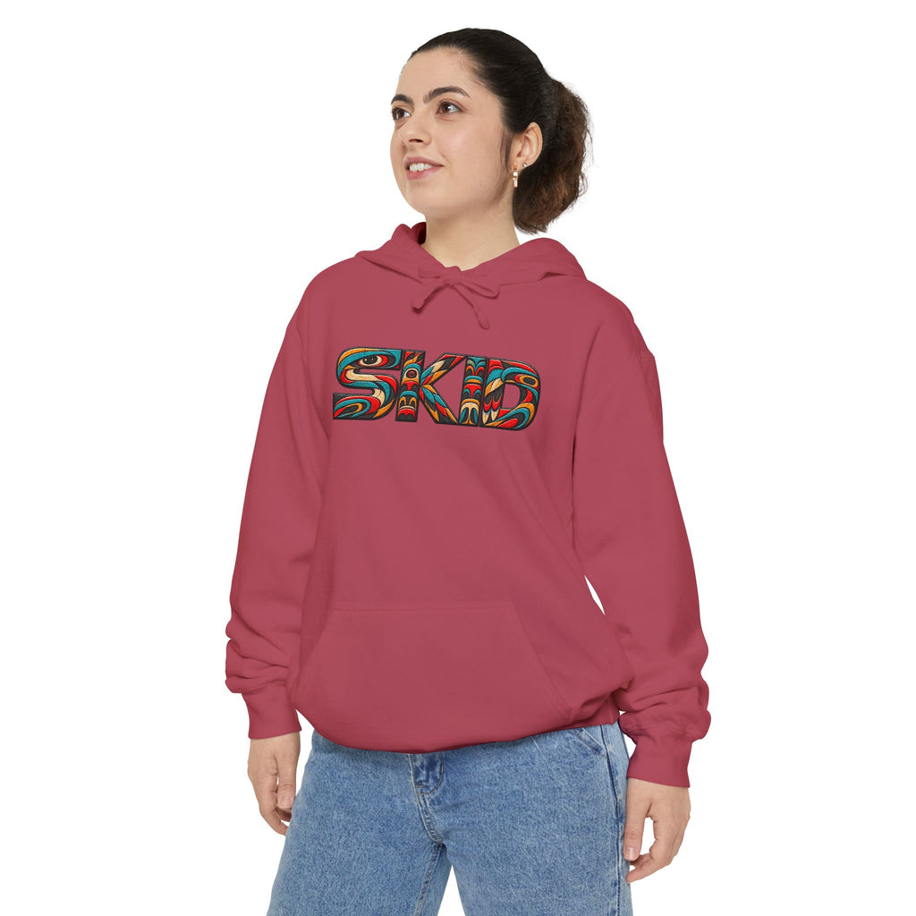 SKID "JEEP Lineage TOTEM" Graphic Hoodie — Pacific Northwest inspired Colorful Pattern Logo Sweatshirt