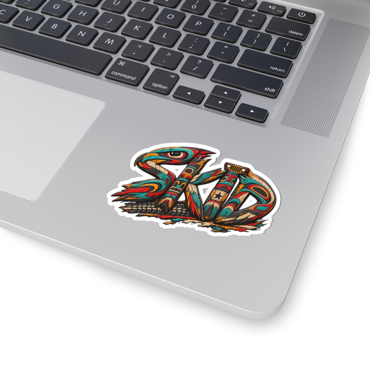 Totem-Style 'Skid' PNW (2) Kiss-Cut Sticker — Northwest Tribal Inspired Laptop Decal