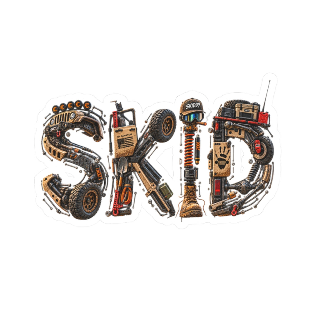 Skid Mechanic-Tool Kiss-Cut Sticker — Automotive Gear Decal for Laptops, Trucks & Toolboxes