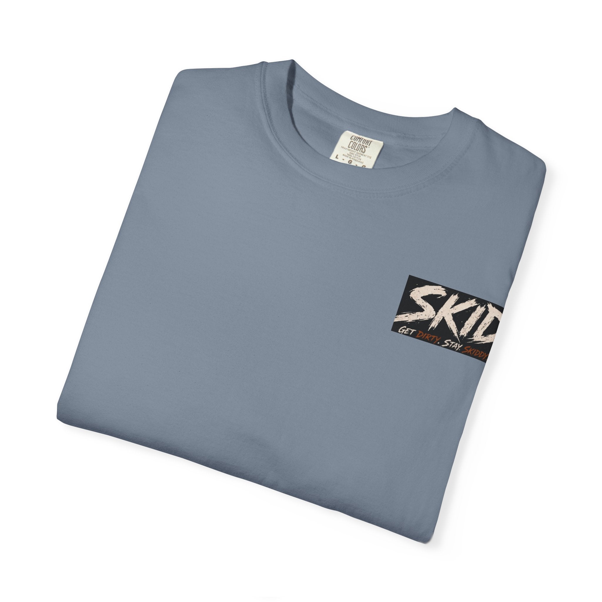 Off-Road Adventure T-Shirt — "SKID" Graphic Tee with Jeep & Forest Scene
