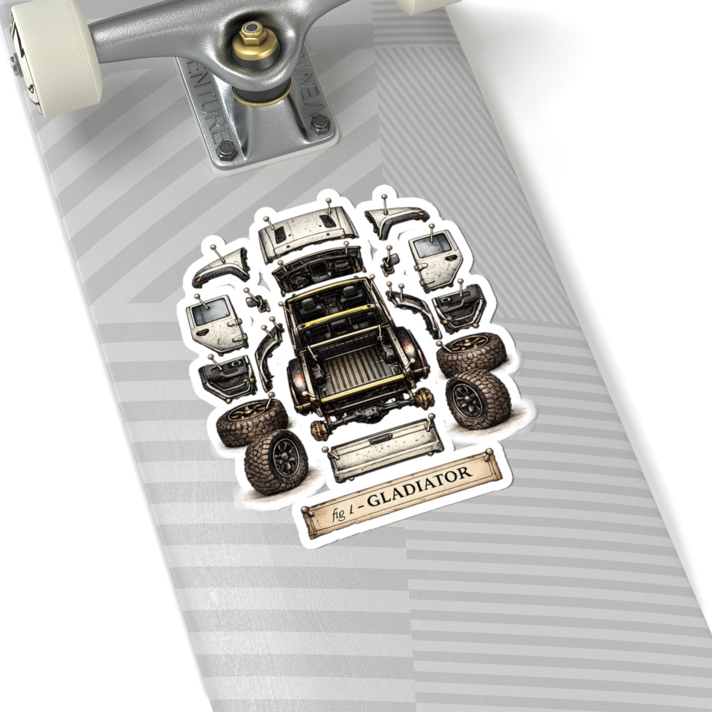 Jeep Gladiator Dissect White Sticker — Kiss-Cut