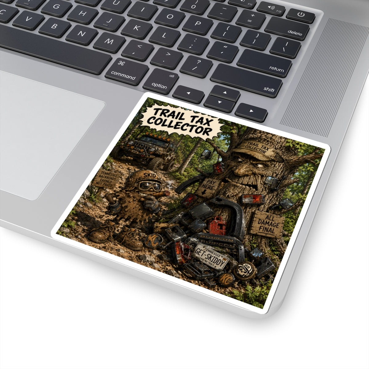 Trail Tax Collector Sticker — Off‑Road 4x4 Muddy Adventure Kiss‑Cut Sticker