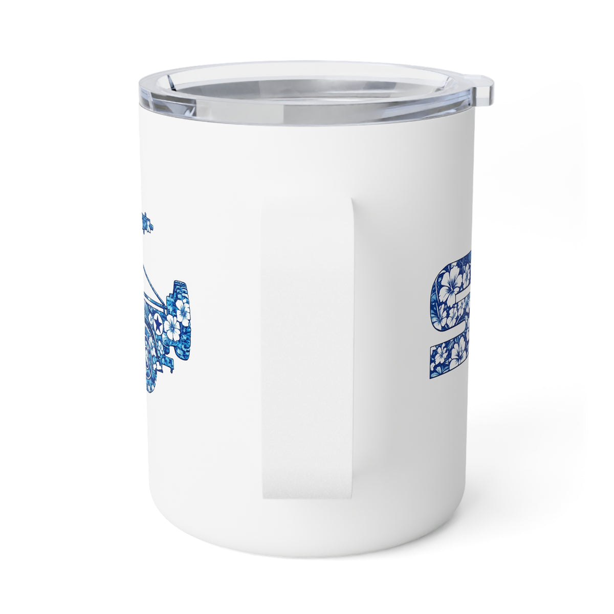 Insulated Coffee Mug – Blue Floral 'OG JEEP'  10oz