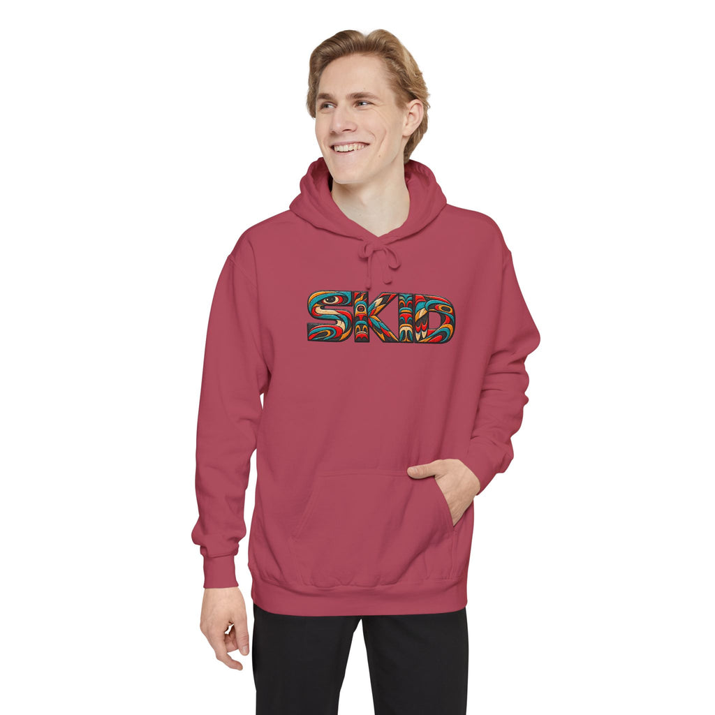 SKID "JEEP Lineage TOTEM" Graphic Hoodie — Pacific Northwest inspired Colorful Pattern Logo Sweatshirt