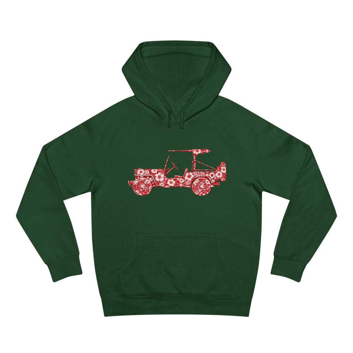Floral Jeep Hoodie — Red Flower Off‑Road Graphic Pullover