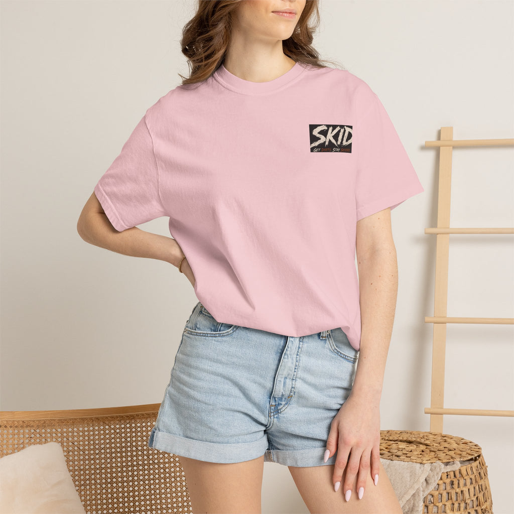 Off-Road Adventure T-Shirt — "SKID" Graphic Tee with Jeep & Forest Scene