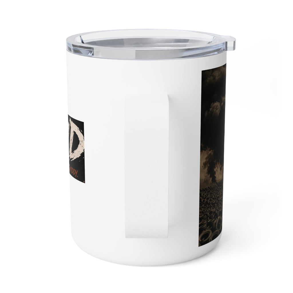10oz Insulated Coffee Mug — Vintage 'Clean Air Initiative' Smokestack Design
