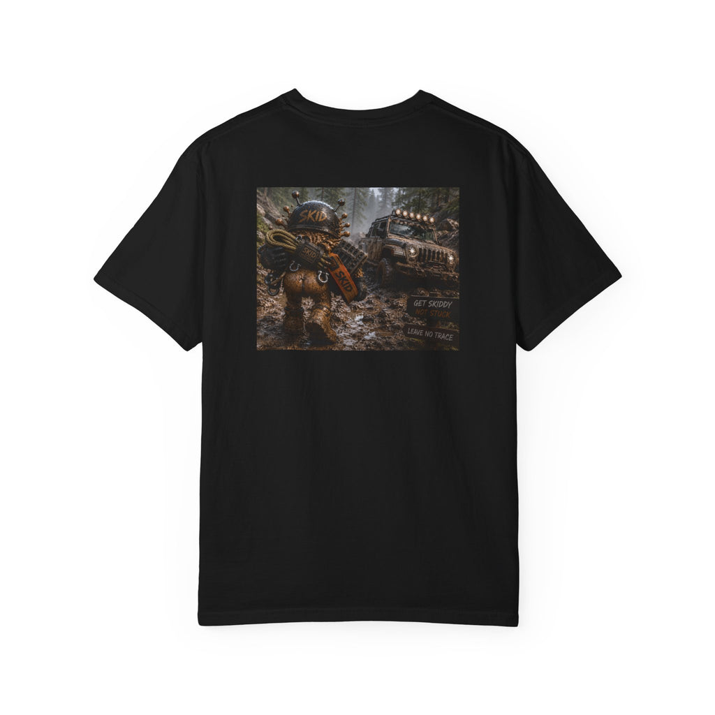 Off-Road Adventure T-Shirt — "SKID" Graphic Tee with Jeep & Forest Scene