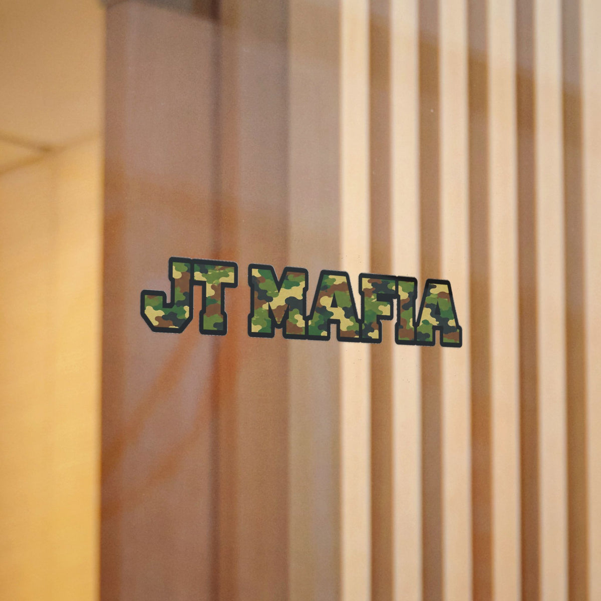 Camouflage "JT MAFIA" Vinyl Sticker — UV DTF Durable Decal