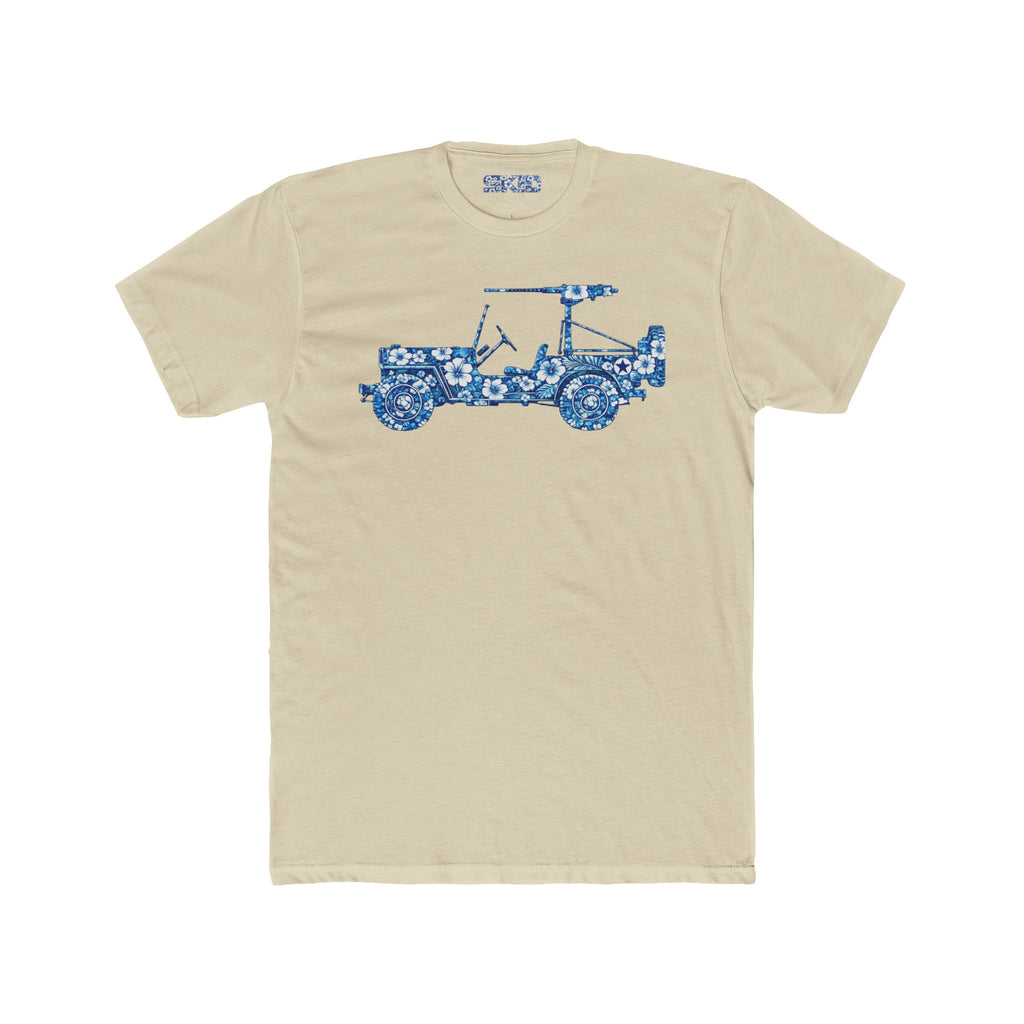 Floral Jeep Graphic Tee – Blue Flower Off-Road Truck T-Shirt