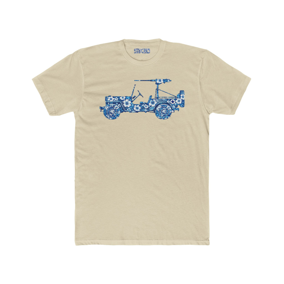 Floral Jeep Graphic Tee – Blue Flower Off-Road Truck T-Shirt