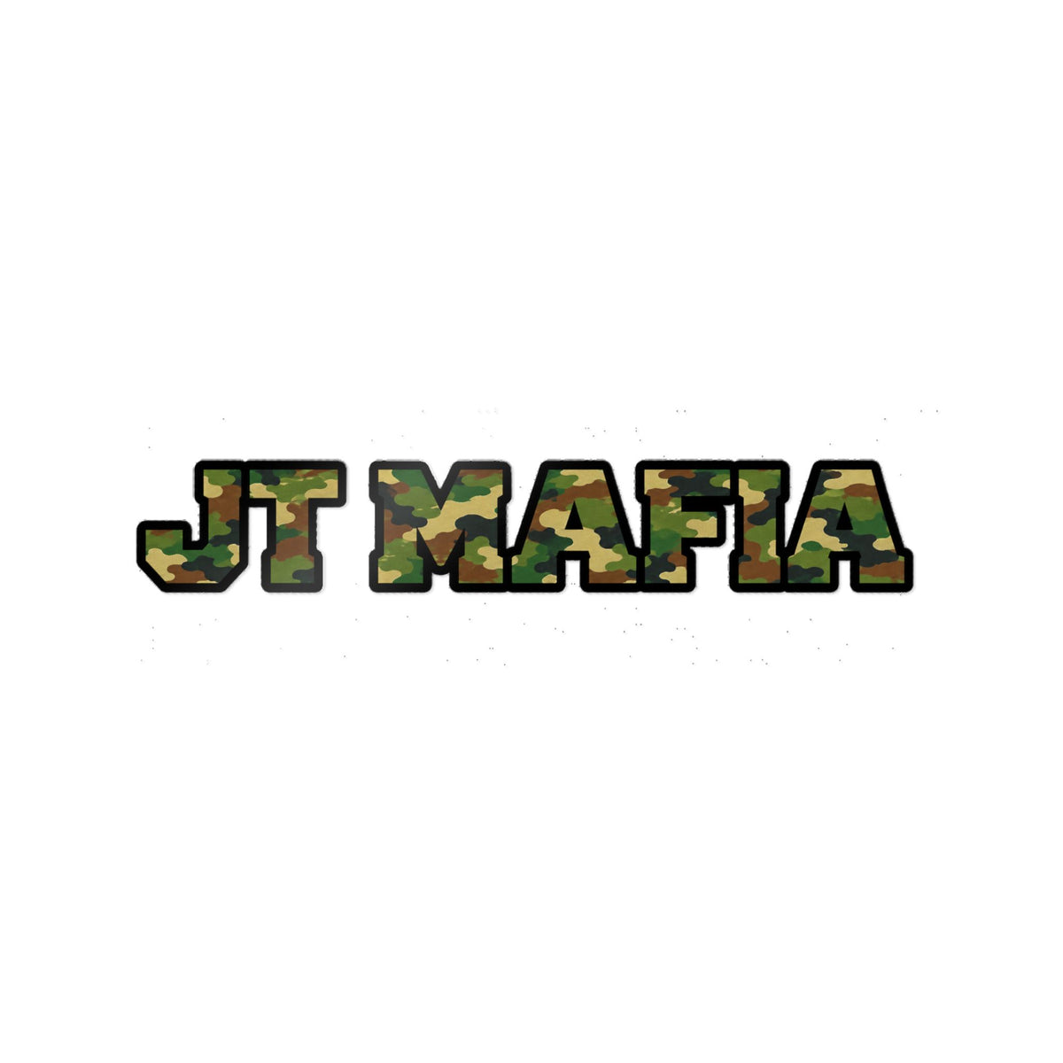 Camouflage "JT MAFIA" Vinyl Sticker — UV DTF Durable Decal