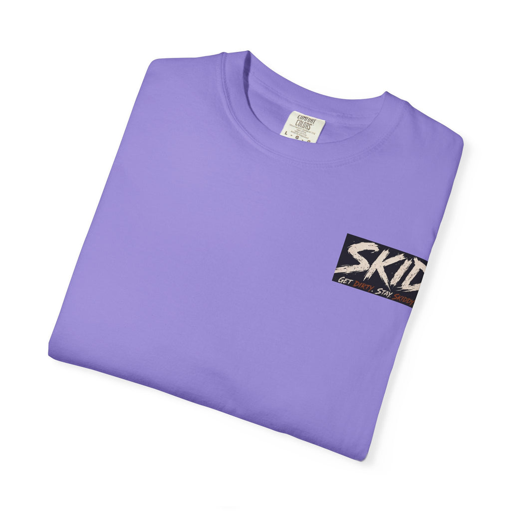 Off-Road Adventure T-Shirt — "SKID" Graphic Tee with Jeep & Forest Scene