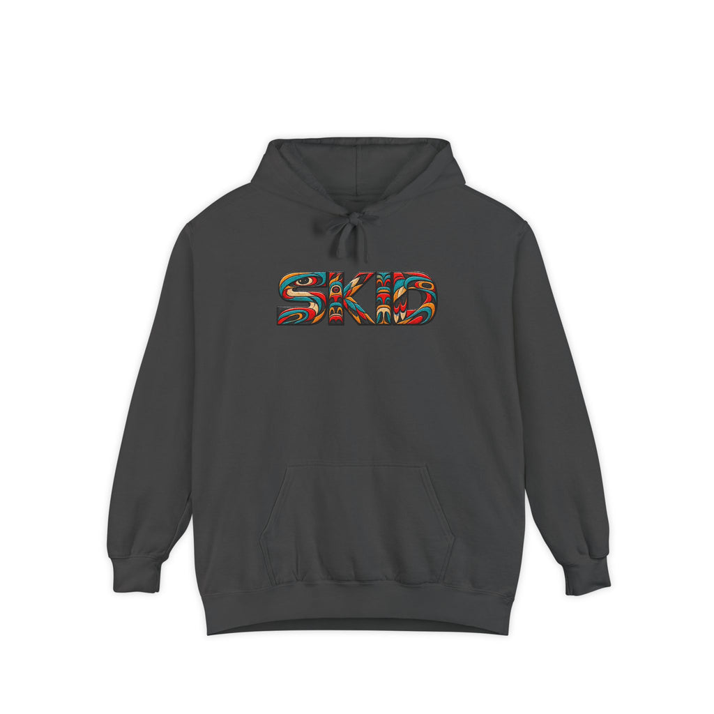 SKID "JEEP Lineage TOTEM" Graphic Hoodie — Pacific Northwest inspired Colorful Pattern Logo Sweatshirt
