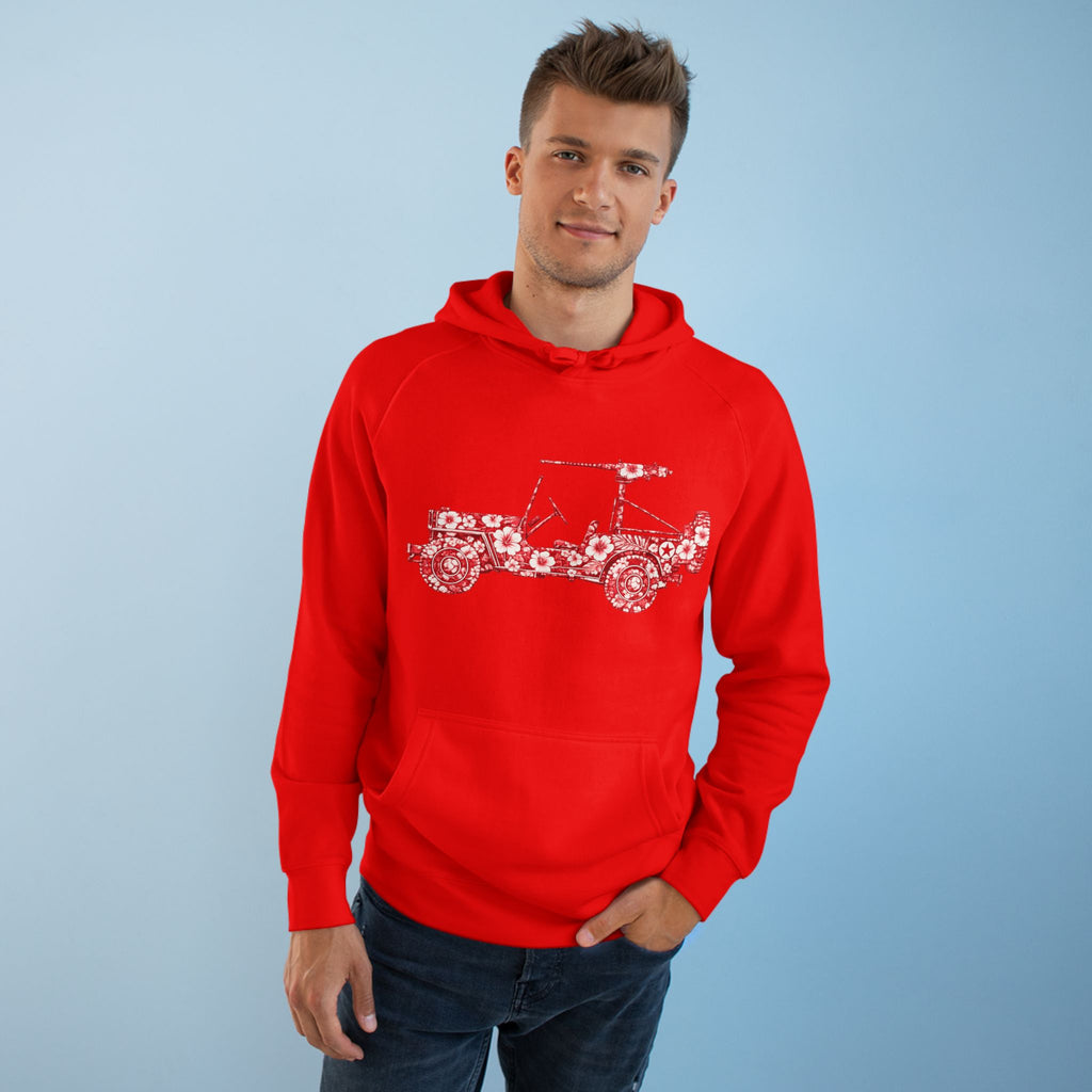 Floral Jeep Hoodie — Red Flower Off‑Road Graphic Pullover