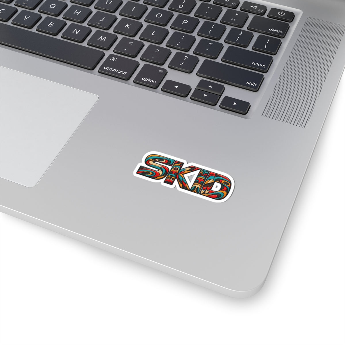 SKID PNW Pattern Kiss-Cut Sticker — Colorful Totem Lettering Decal for Laptops & Skate Gear