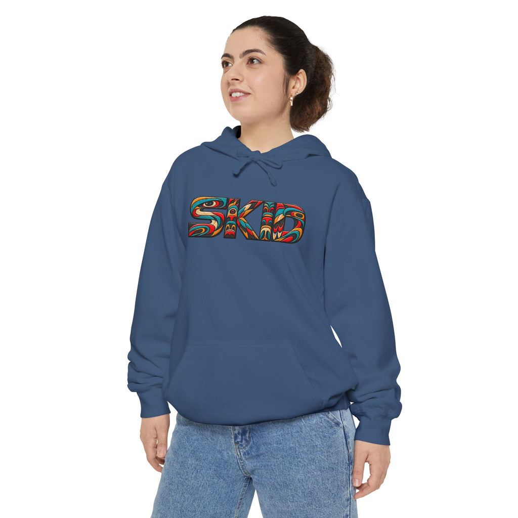 SKID "JEEP Lineage TOTEM" Graphic Hoodie — Pacific Northwest inspired Colorful Pattern Logo Sweatshirt