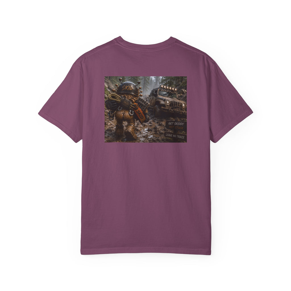 Off-Road Adventure T-Shirt — "SKID" Graphic Tee with Jeep & Forest Scene