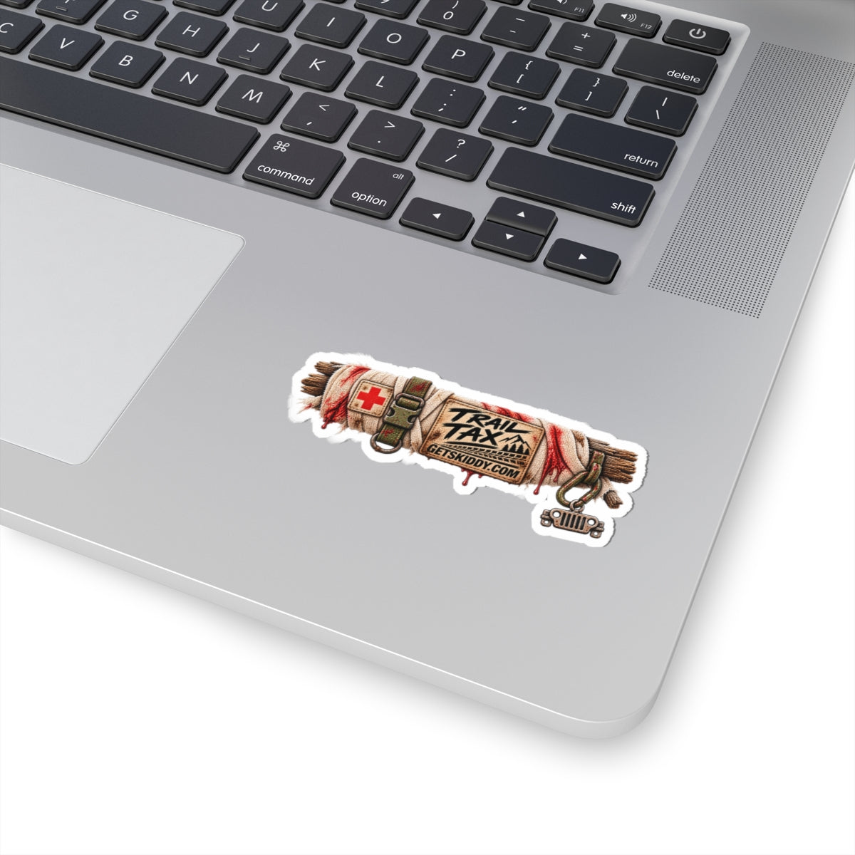 Trail Tax Off‑Road Sticker — Jeep & Overland Bandage Logo Kiss‑Cut Sticker